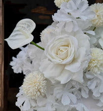 Load image into Gallery viewer, White table flowers, table centrepiece / plinth / aisle flowers - HIRE ONLY