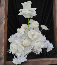 Load image into Gallery viewer, White table flowers, table centrepiece / plinth / aisle flowers - HIRE ONLY