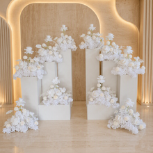 Load image into Gallery viewer, White table flowers, table centrepiece / plinth / aisle flowers - HIRE ONLY