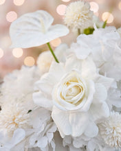 Load image into Gallery viewer, White table flowers, table centrepiece / plinth / aisle flowers - HIRE ONLY