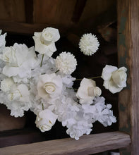 Load image into Gallery viewer, White welcome sign flowers including easel - HIRE ONLY
