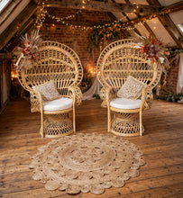 Load image into Gallery viewer, Rustic Queen peacock chair package - HIRE ONLY