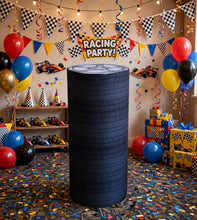 Load image into Gallery viewer, Alloy wheels and tyres cylinder cake stand / plinth - 90cm - HIRE ONLY