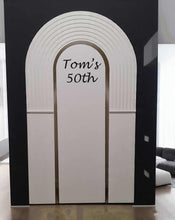 Load image into Gallery viewer, Double arch backdrop ripple - white - HIRE ONLY