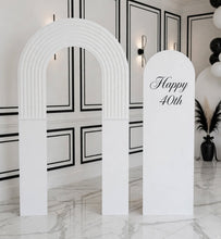Load image into Gallery viewer, Double arch backdrop ripple - white - HIRE ONLY