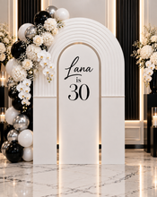Load image into Gallery viewer, Double arch backdrop ripple - white - HIRE ONLY