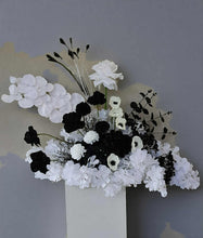 Load image into Gallery viewer, Black & white floor / plinth flowers - HIRE ONLY
