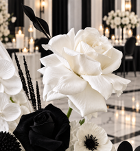 Load image into Gallery viewer, Black & white floor / plinth flowers - HIRE ONLY
