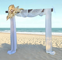 Load image into Gallery viewer, Rustic Wooden Arbour arch with boho flowers - HIRE ONLY