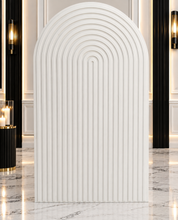 Load image into Gallery viewer, White ripple arch backdrop – 2.1m tall - HIRE ONLY