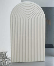 Load image into Gallery viewer, White ripple arch backdrop – 2.1m tall - HIRE ONLY