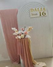 Load image into Gallery viewer, White ripple arch backdrop – 2.1m tall - HIRE ONLY