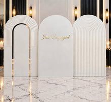 Load image into Gallery viewer, Set of 3 backdrops / arches in white – 2.1m tall - HIRE ONY
