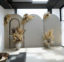 Load image into Gallery viewer, Three white backdrops / arches & 5 x boho flowers - HIRE ONLY