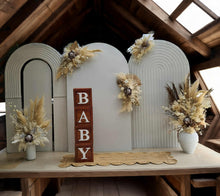 Load image into Gallery viewer, Three white backdrops / arches & 5 x boho flowers - HIRE ONLY