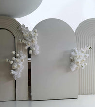 Load image into Gallery viewer, Three white backdrops / arches & 5 x White flowers - Basic Package - HIRE RANGE