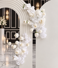 Load image into Gallery viewer, Three white backdrops / arches & 5 x White flowers - Basic Package - HIRE RANGE