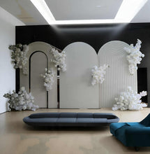 Load image into Gallery viewer, Three white backdrops / arches & 7 x White flowers - Advanced Package 1 - HIRE ONLY