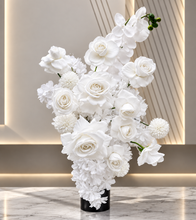 Load image into Gallery viewer, Three white backdrops / arches & 7 x White flowers - Advanced Package 1 - HIRE ONLY