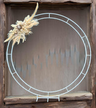 Load image into Gallery viewer, Double Circle Backdrop – White Metal - HIRE ONLY