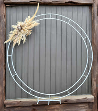 Load image into Gallery viewer, Double Circle Backdrop – White Metal - HIRE ONLY