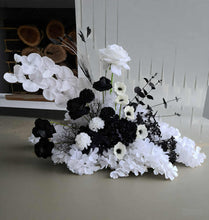 Load image into Gallery viewer, Ripple Arch / Backdrop & black and white flowers - HIRE ONLY