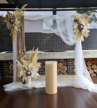 Load image into Gallery viewer, Boho flowers & mesh backdrop / arch Package - HIRE ONLY