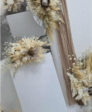 Load image into Gallery viewer, Boho flowers & mesh backdrop / arch Package - Advanced - HIRE ONLY