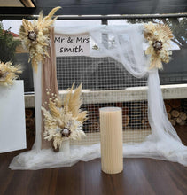 Load image into Gallery viewer, Boho flowers & mesh backdrop / arch Package - Advanced - HIRE ONLY
