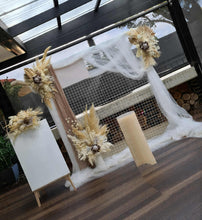 Load image into Gallery viewer, Boho flowers & mesh backdrop / arch Package - Advanced - HIRE ONLY