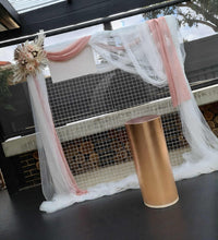 Load image into Gallery viewer, White mesh & pink flowers - Basic Package - HIRE ONLY