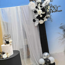 Load image into Gallery viewer, Black, Gold & white - Mesh backdrop - Deluxe Package - HIRE ONLY