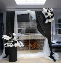 Load image into Gallery viewer, Black & white flowers - Mesh backdrop - Advanced 2 - HIRE ONLY
