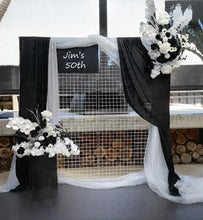 Load image into Gallery viewer, Black & white flowers - Mesh backdrop - Advanced 2 - HIRE ONLY