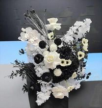 Load image into Gallery viewer, Black & white flowers - Mesh backdrop - Advanced 2 - HIRE ONLY