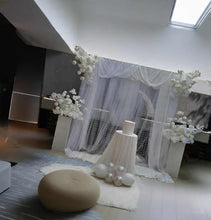 Load image into Gallery viewer, White mesh & 5 x white flowers - Deluxe Package 1 - HIRE ONLY