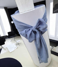 Load image into Gallery viewer, White cylinder plinth cake or flower stand - 90cm with bow - HIRE ONLY