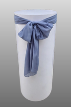 Load image into Gallery viewer, White cylinder plinth cake or flower stand - 90cm with bow - HIRE ONLY