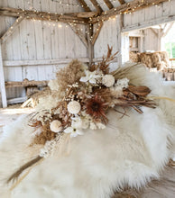 Load image into Gallery viewer, Boho Rustic welcome sign flowers, arbour, easel, backdrop - HIRE ONLY