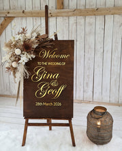 Load image into Gallery viewer, Boho Rustic welcome sign flowers & easel - HIRE ONLY