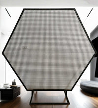 Load image into Gallery viewer, Black Hexagonal mesh backdrop - HIRE ONLY