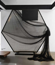 Load image into Gallery viewer, Black Hexagonal mesh backdrop - HIRE ONLY