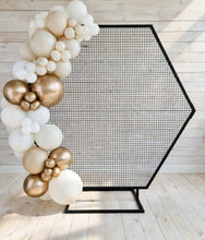Load image into Gallery viewer, Black Hexagonal mesh backdrop - HIRE ONLY