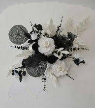 Load image into Gallery viewer, Black & White hanging flowers for backdrop, arch, arbour - HIRE ONLY