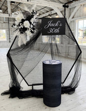 Load image into Gallery viewer, Black & white Blokes Birthday package w wheels cake stand - HIRE ONLY