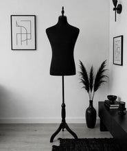 Load image into Gallery viewer, Male Mannequin in black – Grooms Preparation Room - HIRE ONLY