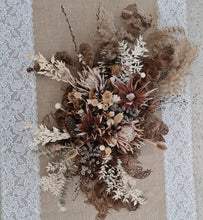 Load image into Gallery viewer, Australian native (boho rustic) dry hanging flowers for arch / backrop / arbour - LARAGE - HIRE ONLY
