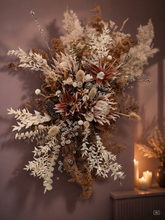 Load image into Gallery viewer, Australian native (boho rustic) dry hanging flowers for arch / backrop / arbour - LARAGE - HIRE ONLY