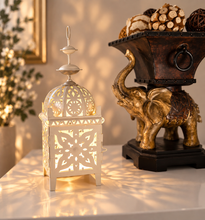 Load image into Gallery viewer, White boho table lantern - SMALL - HIRE ONLY