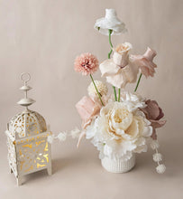 Load image into Gallery viewer, White boho table lantern - SMALL - HIRE ONLY